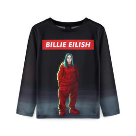 Детский лонгслив 3D с принтом BILLIE EILISH в Кировске, 100% полиэстер | длинные рукава, круглый вырез горловины, полуприлегающий силуэт
 | bad guy | billie | eilish | ocean eyes | айлиш | билли | девушка | певица | эйлиш