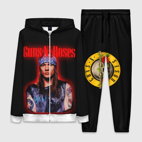 Женский костюм 3D с принтом Guns n roses + Спина в Кировске,  |  | axl rose | geffen records | gnr | guns | rock | roses | slash | гансы | пистолеты | розы | рок | слеш | эксл роуз