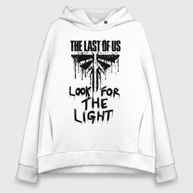 Женское худи Oversize хлопок с принтом THE LAST OF US в Кировске, френч-терри — 70% хлопок, 30% полиэстер. Мягкий теплый начес внутри —100% хлопок | боковые карманы, эластичные манжеты и нижняя кромка, капюшон на магнитной кнопке | cicadas | fireflies | naughty dog | the last of us | the last of us part 2 | джоэл | последние из нас | цикады | элли