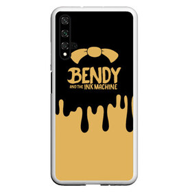 Чехол для Honor 20 с принтом Bendy And The Ink Machine в Кировске, Силикон | Область печати: задняя сторона чехла, без боковых панелей | Тематика изображения на принте: bendy | bendy and the ink machine | бенди | бени | бенни | детская | детям | игра | капли | компьютерная игра | краска | машина | подтеки | розовая | ужастик