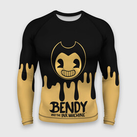 Мужской рашгард 3D с принтом Bendy And The Ink Machine в Кировске,  |  | Тематика изображения на принте: bendy | bendy and the ink machine | бенди | бени | бенни | детская | детям | игра | капли | компьютерная игра | краска | машина | подтеки | розовая | ужастик