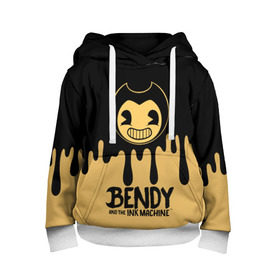 Детская толстовка 3D с принтом Bendy And The Ink Machine в Кировске, 100% полиэстер | двухслойный капюшон со шнурком для регулировки, мягкие манжеты на рукавах и по низу толстовки, спереди карман-кенгуру с мягким внутренним слоем | bendy | bendy and the ink machine | бенди | бени | бенни | детская | детям | игра | капли | компьютерная игра | краска | машина | подтеки | розовая | ужастик