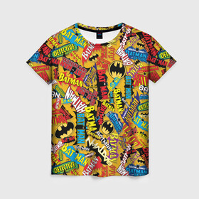 Женская футболка 3D с принтом Batman logos в Кировске, 100% полиэфир ( синтетическое хлопкоподобное полотно) | прямой крой, круглый вырез горловины, длина до линии бедер | bat man | batman | batman comics | caped crusader | dark knight | shtatbat | бетмен | брюс уэйн | бэт мен | бэтмен | тёмный рыцарь