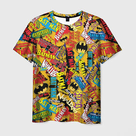 Мужская футболка 3D с принтом Batman logos в Кировске, 100% полиэфир | прямой крой, круглый вырез горловины, длина до линии бедер | bat man | batman | batman comics | caped crusader | dark knight | shtatbat | бетмен | брюс уэйн | бэт мен | бэтмен | тёмный рыцарь