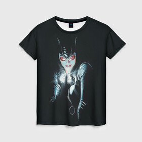 Женская футболка 3D с принтом Catwoman в Кировске, 100% полиэфир ( синтетическое хлопкоподобное полотно) | прямой крой, круглый вырез горловины, длина до линии бедер | cat woman | catwoman | selina kyle | shtatbat | женщина кошка | кэт вуман