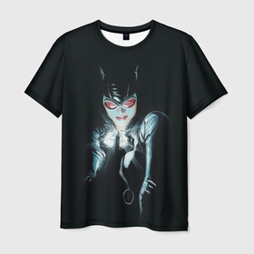 Мужская футболка 3D с принтом Catwoman в Кировске, 100% полиэфир | прямой крой, круглый вырез горловины, длина до линии бедер | cat woman | catwoman | selina kyle | shtatbat | женщина кошка | кэт вуман