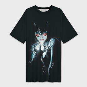 Платье-футболка 3D с принтом Catwoman в Кировске,  |  | cat woman | catwoman | selina kyle | shtatbat | женщина кошка | кэт вуман