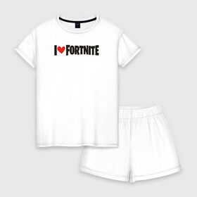 Женская пижама с шортиками хлопок с принтом Fortnite в Кировске, 100% хлопок | футболка прямого кроя, шорты свободные с широкой мягкой резинкой | battle royale | br | cataclysm | fortnait | fortnite | fortnite 2 | fortnite black hole | fortnite chapter 2 | game | games | бх | фортнайт | фортнайт глава 2 | фортнайт чёрная дыра