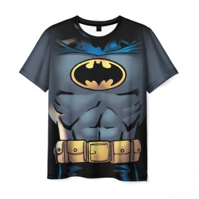 Мужская футболка 3D с принтом Batman костюм в Кировске, 100% полиэфир | прямой крой, круглый вырез горловины, длина до линии бедер | bat man | batman | batman comics | caped crusader | comics | dark knight | shtatbat | бетмен | брюс уэйн | бэт мен | бэтмен | тёмный рыцарь
