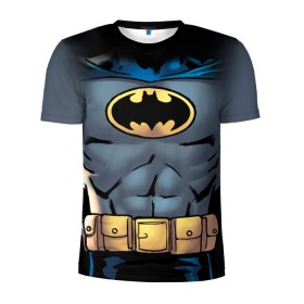 Мужская футболка 3D спортивная с принтом Batman костюм в Кировске, 100% полиэстер с улучшенными характеристиками | приталенный силуэт, круглая горловина, широкие плечи, сужается к линии бедра | bat man | batman | batman comics | caped crusader | comics | dark knight | shtatbat | бетмен | брюс уэйн | бэт мен | бэтмен | тёмный рыцарь