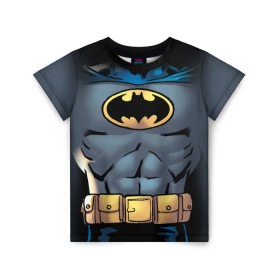 Детская футболка 3D с принтом Batman костюм в Кировске, 100% гипоаллергенный полиэфир | прямой крой, круглый вырез горловины, длина до линии бедер, чуть спущенное плечо, ткань немного тянется | bat man | batman | batman comics | caped crusader | comics | dark knight | shtatbat | бетмен | брюс уэйн | бэт мен | бэтмен | тёмный рыцарь