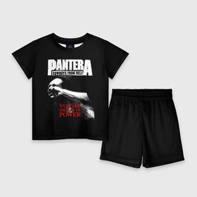 Детский костюм с шортами 3D с принтом Pantera в Кировске,  |  | Тематика изображения на принте: american | anselmo | havy metal | pantera | philip anselmo | trash metal | ансельмо | пантера | фил ансельмо