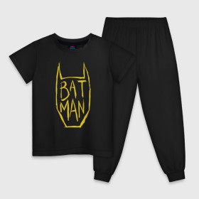 Детская пижама хлопок с принтом Batman в Кировске, 100% хлопок |  брюки и футболка прямого кроя, без карманов, на брюках мягкая резинка на поясе и по низу штанин
 | bat man | batman | batman comics | caped crusader | comics | dark knight | бетмен | брюс уэйн | бэт мен | бэтмен | тёмный рыцарь