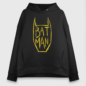 Женское худи Oversize хлопок с принтом Batman в Кировске, френч-терри — 70% хлопок, 30% полиэстер. Мягкий теплый начес внутри —100% хлопок | боковые карманы, эластичные манжеты и нижняя кромка, капюшон на магнитной кнопке | bat man | batman | batman comics | caped crusader | comics | dark knight | бетмен | брюс уэйн | бэт мен | бэтмен | тёмный рыцарь