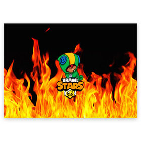 Поздравительная открытка с принтом BRAWL STARS LEON в Кировске, 100% бумага | плотность бумаги 280 г/м2, матовая, на обратной стороне линовка и место для марки
 | android | brawl stars | crow | games | leon | mobile game | stars | ворон | игры | леон | мобильные игры