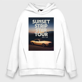 Мужское худи Oversize хлопок с принтом Sunset strip star tour в Кировске, френч-терри — 70% хлопок, 30% полиэстер. Мягкий теплый начес внутри —100% хлопок | боковые карманы, эластичные манжеты и нижняя кромка, капюшон на магнитной кнопке | Тематика изображения на принте: cliff booth | once upon a time in hollywood | rick dulton | sunset strip star tour | клифф бут | однажды в голливуде | рик далтон