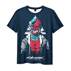 Мужская футболка 3D с принтом Cyber Samurai в Кировске, 100% полиэфир | прямой крой, круглый вырез горловины, длина до линии бедер | 