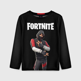 Детский лонгслив 3D с принтом FORTNITE IKONIK (КАПЮШОН) в Кировске, 100% полиэстер | длинные рукава, круглый вырез горловины, полуприлегающий силуэт
 | fnchap2 | fortnite | fortnite 2 | fortnite x | ikonik | marshmello | иконик | маршмелло | фортнайт | фортнайт 2 | фортнайт глава 2