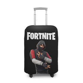 Чехол для чемодана 3D с принтом FORTNITE IKONIK (КАПЮШОН) в Кировске, 86% полиэфир, 14% спандекс | двустороннее нанесение принта, прорези для ручек и колес | fnchap2 | fortnite | fortnite 2 | fortnite x | ikonik | marshmello | иконик | маршмелло | фортнайт | фортнайт 2 | фортнайт глава 2