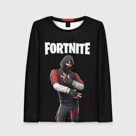 Женский лонгслив 3D с принтом FORTNITE IKONIK (КАПЮШОН) в Кировске, 100% полиэстер | длинные рукава, круглый вырез горловины, полуприлегающий силуэт | fnchap2 | fortnite | fortnite 2 | fortnite x | ikonik | marshmello | иконик | маршмелло | фортнайт | фортнайт 2 | фортнайт глава 2