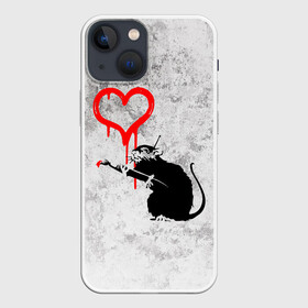 Чехол для iPhone 13 mini с принтом BANKSY | БЭНКСИ | СЕРДЦЕ | LOVE в Кировске,  |  | banksy | heart | бэнкси | сердце