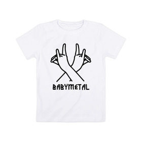 Детская футболка хлопок с принтом BABYMETAL в Кировске, 100% хлопок | круглый вырез горловины, полуприлегающий силуэт, длина до линии бедер | babymetal | j pop | japan | бэбиметал | дэт метал | каваий метал | моа кикути | судзука накамото | юи мидзуно | япония