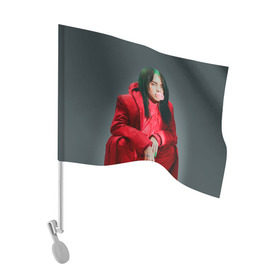 Флаг для автомобиля с принтом Билли Айлиш в Кировске, 100% полиэстер | Размер: 30*21 см | bilie | billie | eilish | lovely | music | oceaneyes | pop | айлиш | алиш | били | билли | девушка | инди | музыка | океан | пафосная | поп | эйлиш | элиш