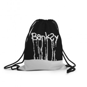 Рюкзак-мешок 3D с принтом Banksy в Кировске, 100% полиэстер | плотность ткани — 200 г/м2, размер — 35 х 45 см; лямки — толстые шнурки, застежка на шнуровке, без карманов и подкладки | art | banksy | street | street art | арт | бэнкси | стрит | стрит арт