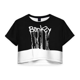 Женская футболка Cropp-top с принтом Banksy в Кировске, 100% полиэстер | круглая горловина, длина футболки до линии талии, рукава с отворотами | art | banksy | street | street art | арт | бэнкси | стрит | стрит арт