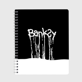 Тетрадь с принтом Banksy в Кировске, 100% бумага | 48 листов, плотность листов — 60 г/м2, плотность картонной обложки — 250 г/м2. Листы скреплены сбоку удобной пружинной спиралью. Уголки страниц и обложки скругленные. Цвет линий — светло-серый
 | art | banksy | street | street art | арт | бэнкси | стрит | стрит арт