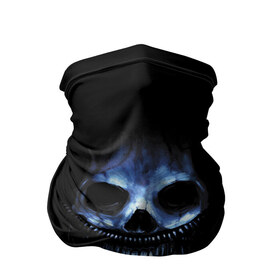 Бандана-труба 3D с принтом Ужас в Кировске, 100% полиэстер, ткань с особыми свойствами — Activecool | плотность 150‒180 г/м2; хорошо тянется, но сохраняет форму | 31 | black | blue | fear | grin | halloween | horror | jaw | night | orbits | saliva | skull | teeth | глазницы | зубы | ночь | оскал | синий | слюна | ужас | хэллоуин | череп | черный