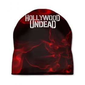 Шапка 3D с принтом HOLLYWOOD UNDEAD в Кировске, 100% полиэстер | универсальный размер, печать по всей поверхности изделия | charlie scene | danny | funny man | hollywood undead | j dog | johnny 3 tears | logo | music | rock | альтернатива | металл | музыка | музыкальный | рок