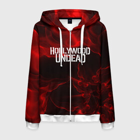 Мужская толстовка 3D на молнии с принтом HOLLYWOOD UNDEAD в Кировске, 100% полиэстер | длина до линии бедра, манжеты и пояс оформлены мягкой тканевой резинкой, двухслойный капюшон со шнурком для регулировки, спереди молния, по бокам два кармана | charlie scene | danny | funny man | hollywood undead | j dog | johnny 3 tears | logo | music | rock | альтернатива | металл | музыка | музыкальный | рок