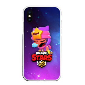 Чехол для iPhone XS Max матовый с принтом SANDY SPACE (Brawl Stars) в Кировске, Силикон | Область печати: задняя сторона чехла, без боковых панелей | brawl | bull | colt | crow | game | games | leon | online | penny | poco | sandy | shelly | spike | star | stars | wanted | брав | бравл | браво | звезда | звезды | игра | игры | лого | онлайн | сенди | старс | сэнди