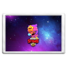 Магнит 45*70 с принтом SANDY SPACE (Brawl Stars) в Кировске, Пластик | Размер: 78*52 мм; Размер печати: 70*45 | brawl | bull | colt | crow | game | games | leon | online | penny | poco | sandy | shelly | spike | star | stars | wanted | брав | бравл | браво | звезда | звезды | игра | игры | лого | онлайн | сенди | старс | сэнди