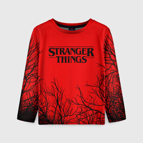 Детский лонгслив 3D с принтом STRANGER THINGS | ОЧЕНЬ СТРАННЫЕ ДЕЛА в Кировске, 100% полиэстер | длинные рукава, круглый вырез горловины, полуприлегающий силуэт
 | 011 | 11 | netflix | stranger things | демогоргон | нетфликс | одди | одиннадцатая | очень странные дела | сериалы