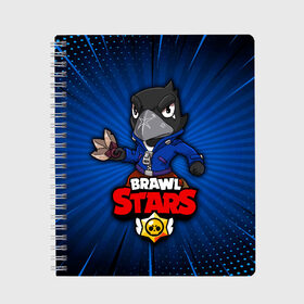 Тетрадь с принтом BRAWL STARS CROW в Кировске, 100% бумага | 48 листов, плотность листов — 60 г/м2, плотность картонной обложки — 250 г/м2. Листы скреплены сбоку удобной пружинной спиралью. Уголки страниц и обложки скругленные. Цвет линий — светло-серый
 | brawl stars | brawl stars crow | brawler | crow | бравл старз | бравлер | ворон