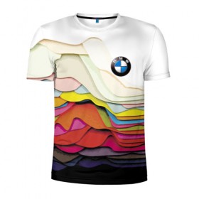 Мужская футболка 3D спортивная с принтом Color в Кировске, 100% полиэстер с улучшенными характеристиками | приталенный силуэт, круглая горловина, широкие плечи, сужается к линии бедра | bmw | color | cool | prestige | vanguard | авангард | бмв | круто | престиж | цвет