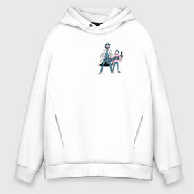 Мужское худи Oversize хлопок с принтом Rick and Morty в Кировске, френч-терри — 70% хлопок, 30% полиэстер. Мягкий теплый начес внутри —100% хлопок | боковые карманы, эластичные манжеты и нижняя кромка, капюшон на магнитной кнопке | Тематика изображения на принте: dsgnosadchaya | rick  morty | vdosadir | джастин ройланд | дэн хармон | миссикс | плюмбус | рик и морти