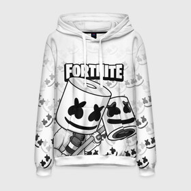 Мужская толстовка 3D с принтом FORTNITE MARSHMELLO в Кировске, 100% полиэстер | двухслойный капюшон со шнурком для регулировки, мягкие манжеты на рукавах и по низу толстовки, спереди карман-кенгуру с мягким внутренним слоем. | chapter 2 | fortnite | marshmello | диджей | игры | маршмэллоу | молоток | фортнайт