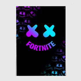 Постер с принтом FORTNITE x MARSHMELLO в Кировске, 100% бумага
 | бумага, плотность 150 мг. Матовая, но за счет высокого коэффициента гладкости имеет небольшой блеск и дает на свету блики, но в отличии от глянцевой бумаги не покрыта лаком | fortnite | fortnite 2 | fortnite x маршмелло | ikonik | marshmello | ninja | ninja streamer | иконик | ниндзя | фортнайт | фортнайт 2 | фортнайт глава 2