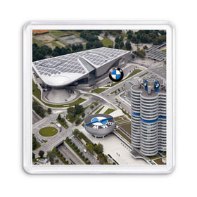 Магнит 55*55 с принтом BMW city в Кировске, Пластик | Размер: 65*65 мм; Размер печати: 55*55 мм | bmw | buildings | city | germany | munich | prestige | бмв | германия | город | здания | мюнхен | престиж