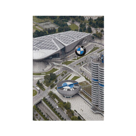 Обложка для паспорта матовая кожа с принтом BMW city в Кировске, натуральная матовая кожа | размер 19,3 х 13,7 см; прозрачные пластиковые крепления | bmw | buildings | city | germany | munich | prestige | бмв | германия | город | здания | мюнхен | престиж