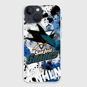 Чехол для iPhone 13 mini с принтом Сан Хосе Шаркс в Кировске,  |  | hockey | nhl | san jose | san jose sharks | sharks | usa | нхл | сан хосе | сан хосе шаркс | спорт | сша | хоккей | шайба | шаркс