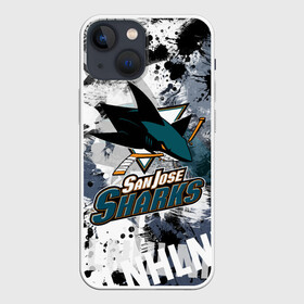 Чехол для iPhone 13 mini с принтом Сан Хосе Шаркс в Кировске,  |  | hockey | nhl | san jose | san jose sharks | sharks | usa | нхл | сан хосе | сан хосе шаркс | спорт | сша | хоккей | шайба | шаркс