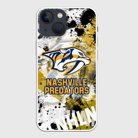 Чехол для iPhone 13 mini с принтом Нэшвилл Предаторз в Кировске,  |  | hockey | nashville | nashville predators | nhl | predators | usa | нхл | нэшвилл | нэшвилл предаторз | предаторз | спорт | сша | хоккей | шайба