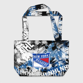 Пляжная сумка 3D с принтом Нью-Йорк Рейнджерс в Кировске, 100% полиэстер | застегивается на металлическую кнопку; внутренний карман застегивается на молнию. Стенки укреплены специальным мягким материалом, чтобы защитить содержимое от несильных ударов
 | hockey | new york | new york rangers | nhl | rangers | usa | нхл | нью йорк | нью йорк рейнджерс | рейнджерс | спорт | сша | хоккей | шайба
