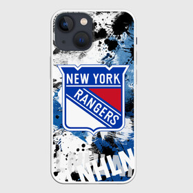 Чехол для iPhone 13 mini с принтом Нью Йорк Рейнджерс в Кировске,  |  | hockey | new york | new york rangers | nhl | rangers | usa | нхл | нью йорк | нью йорк рейнджерс | рейнджерс | спорт | сша | хоккей | шайба