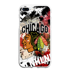 Чехол для iPhone 7Plus/8 Plus матовый с принтом Chicago Blackhawks в Кировске, Силикон | Область печати: задняя сторона чехла, без боковых панелей | blackhawks | chicago | chicago blackhawks | hockey | nhl | usa | блэкхокс | нхл | спорт | сша | хоккей | чикаго | чикаго блэкхокс | шайба