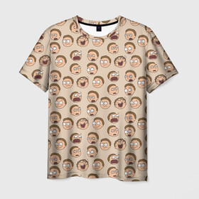 Мужская футболка 3D с принтом Эмоции Морти в Кировске, 100% полиэфир | прямой крой, круглый вырез горловины, длина до линии бедер | dsgnosadchaya | rick  morty | vdosadir | джастин ройланд | дэн хармон | миссикс | плюмбус | рик и морти | эмоции